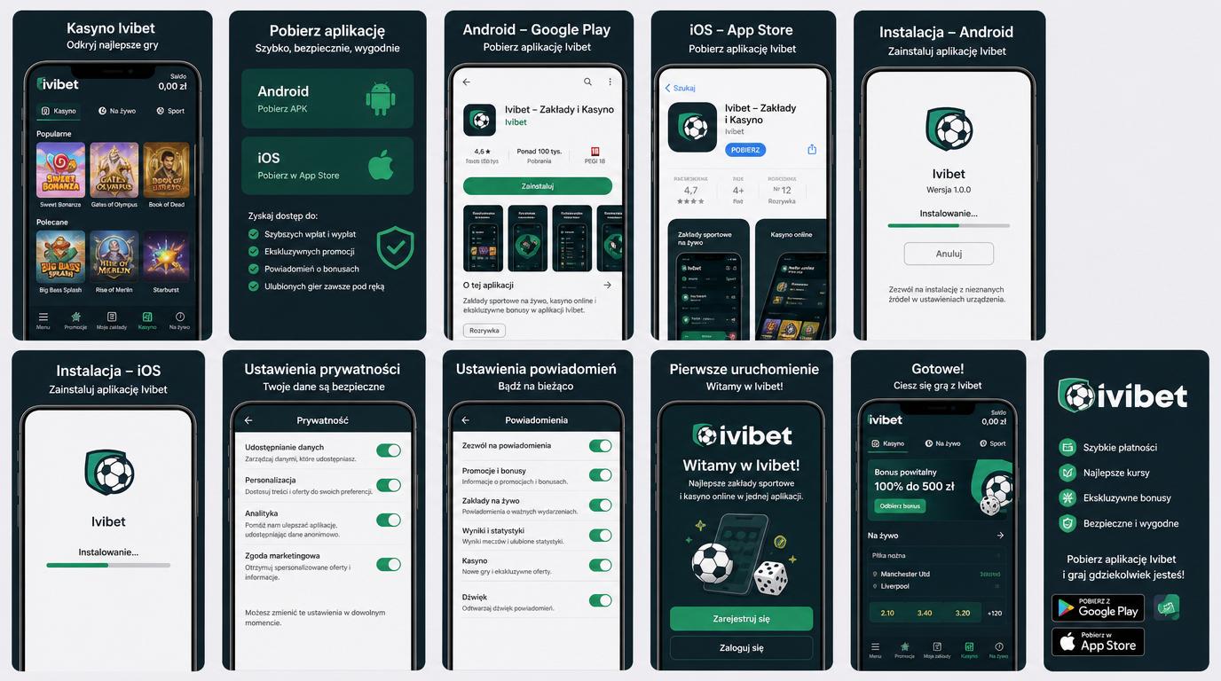 ekran instalacji aplikacji Ivibet na iOS i Android